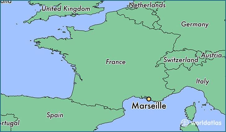 show de Marselha, na frança, mapa de