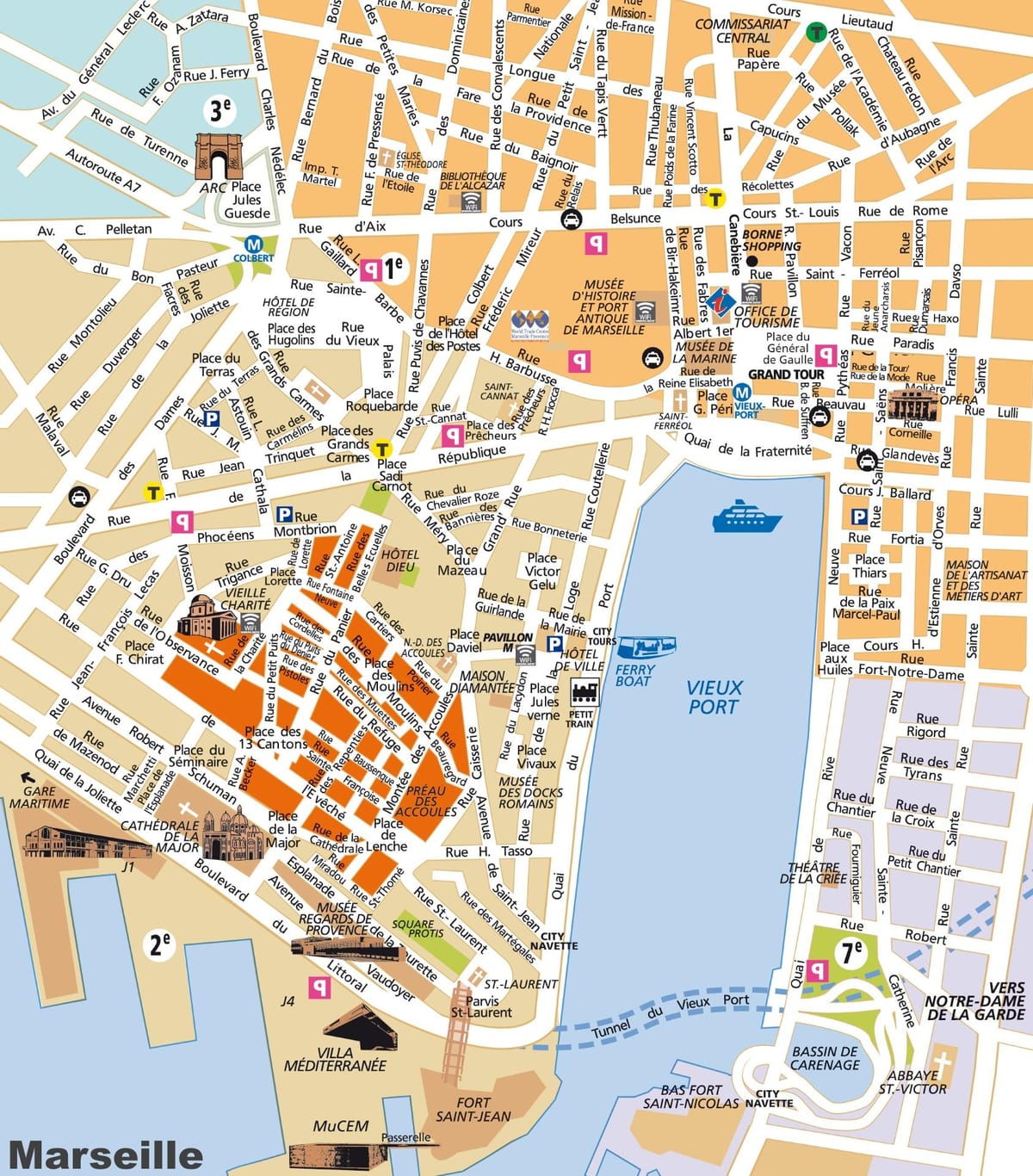 Marselha mapa da cidade