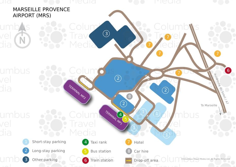 Marselha terminal do aeroporto mapa