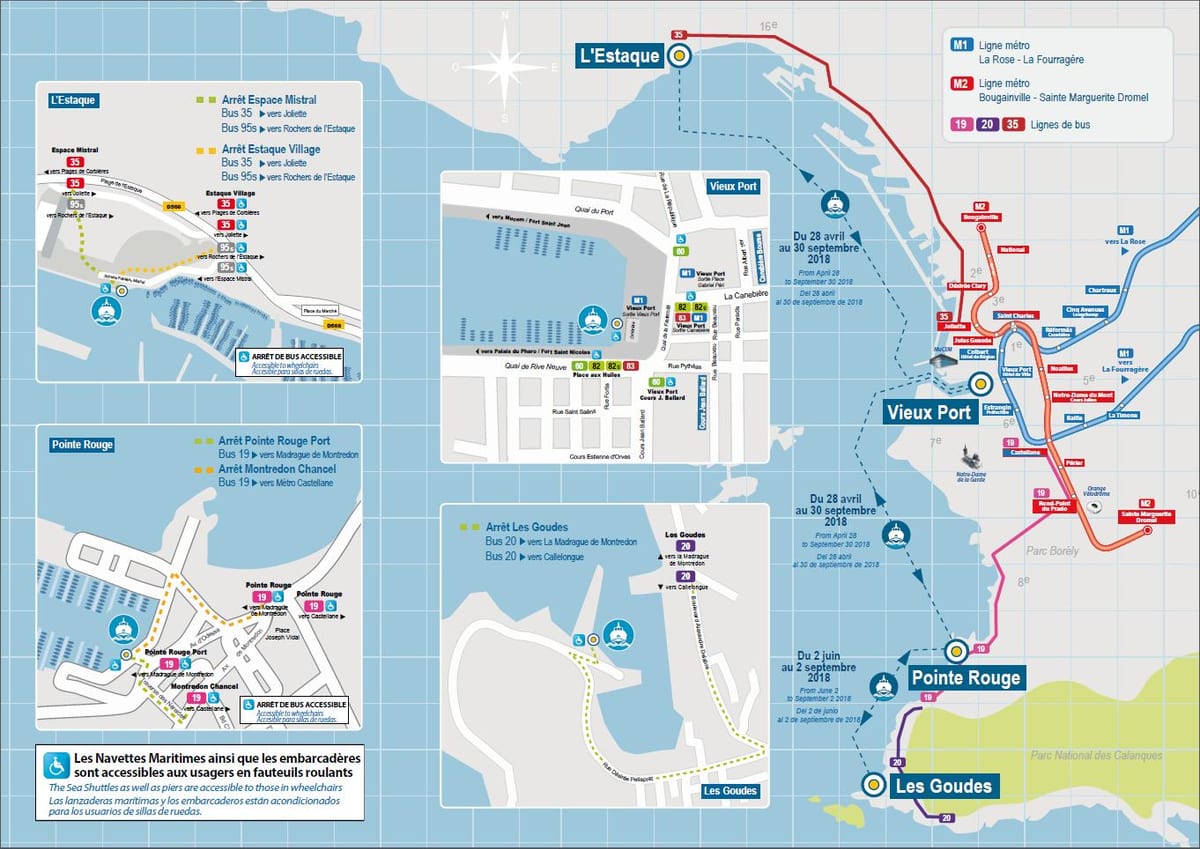 mapa de Marseille barco