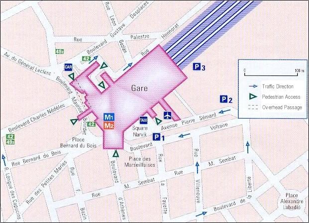 Marselha estação ferroviária mapa