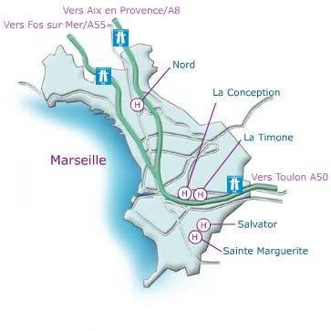 mapa de Marseille hospital
