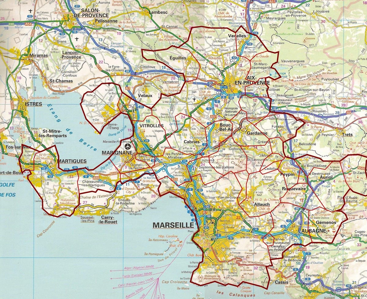 mapa de Marseille estrada