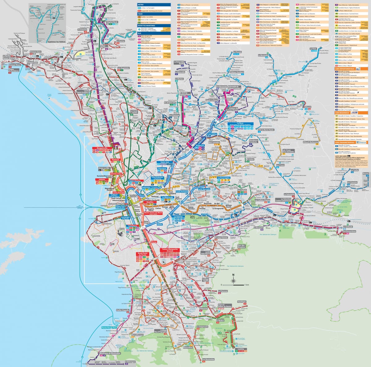 Marselha mapa de transporte