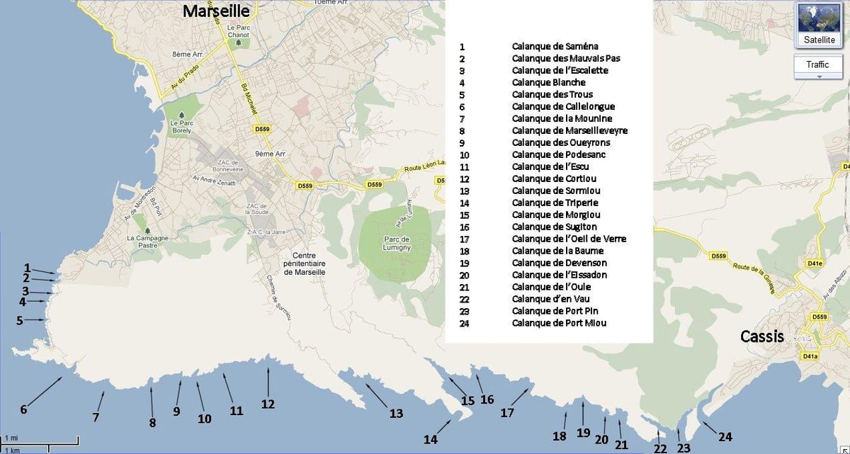 mapa de Marseille parque