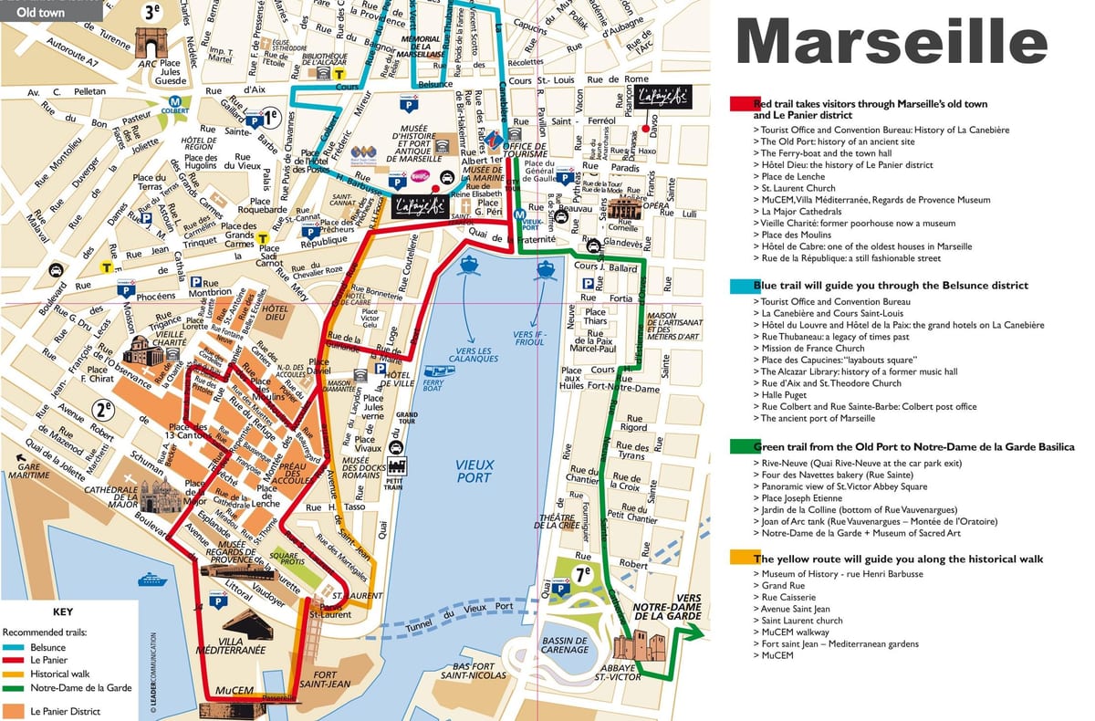 impressão do mapa de Marseille dos turistas
