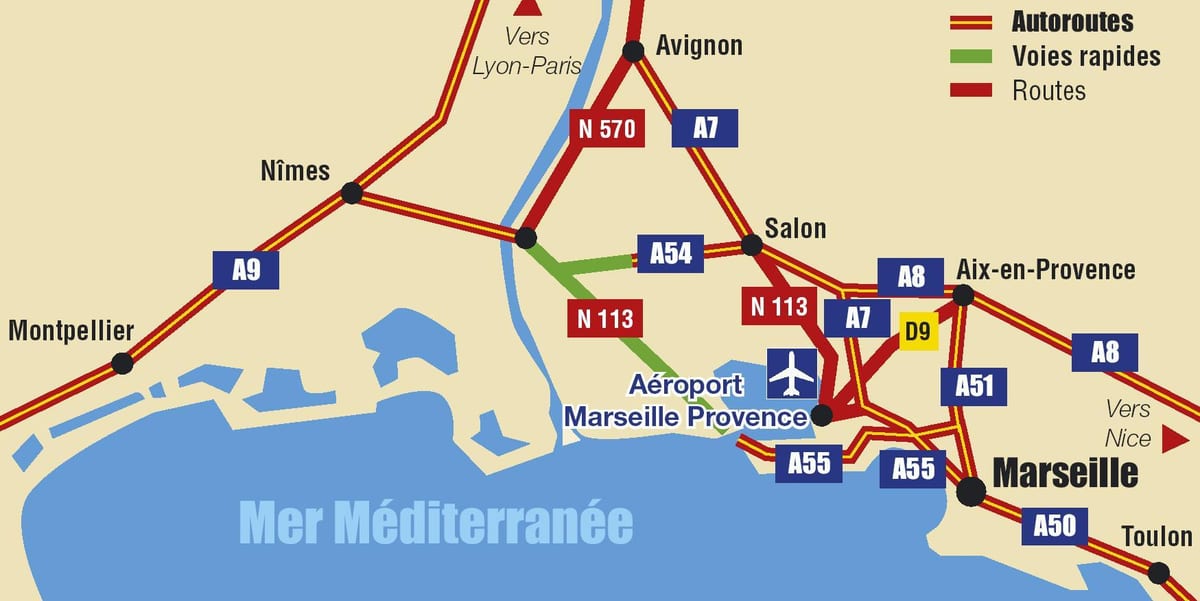 mapa de Marseille estrada