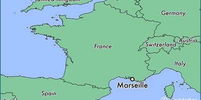 Show de Marselha, na frança, mapa de