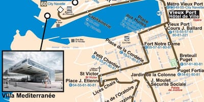 Mapa de Marseille ônibus 60 mapa