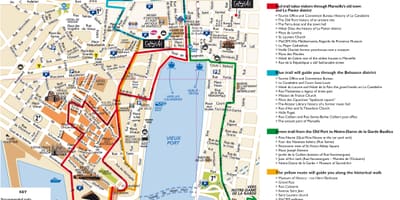 Impressão do mapa de Marseille dos turistas 